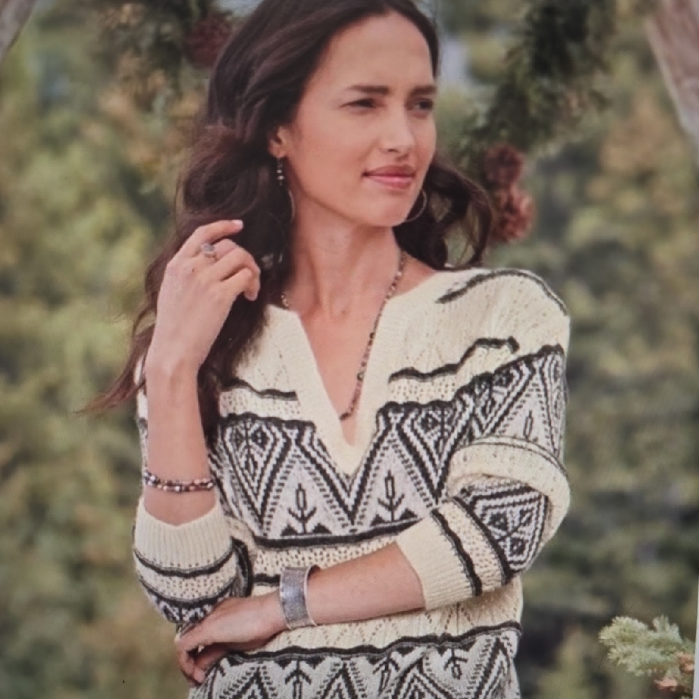 Sundance Brixen  Black and White‎ Knit Top XL